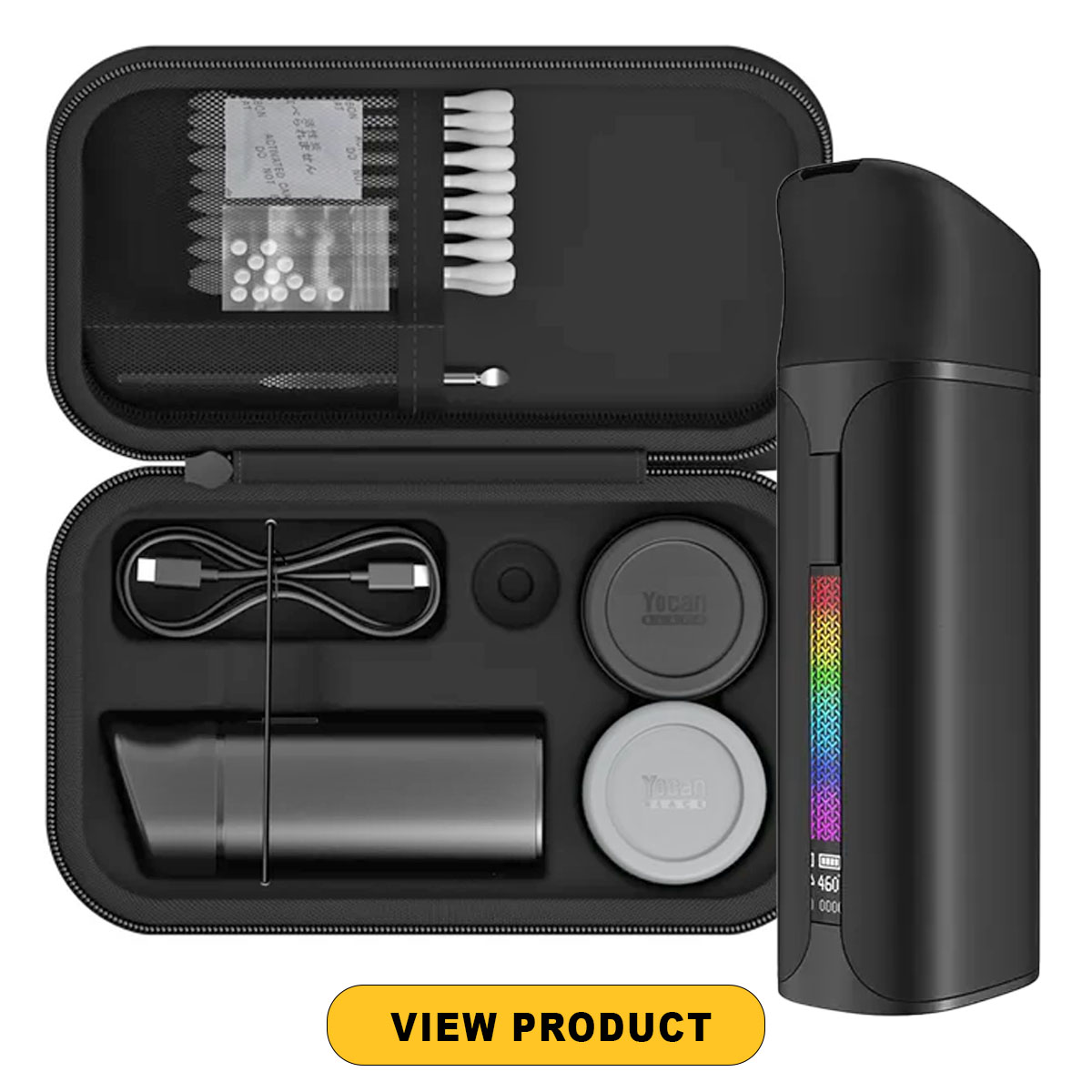 Yocan Black Case Cartridge Battery with case of accessories